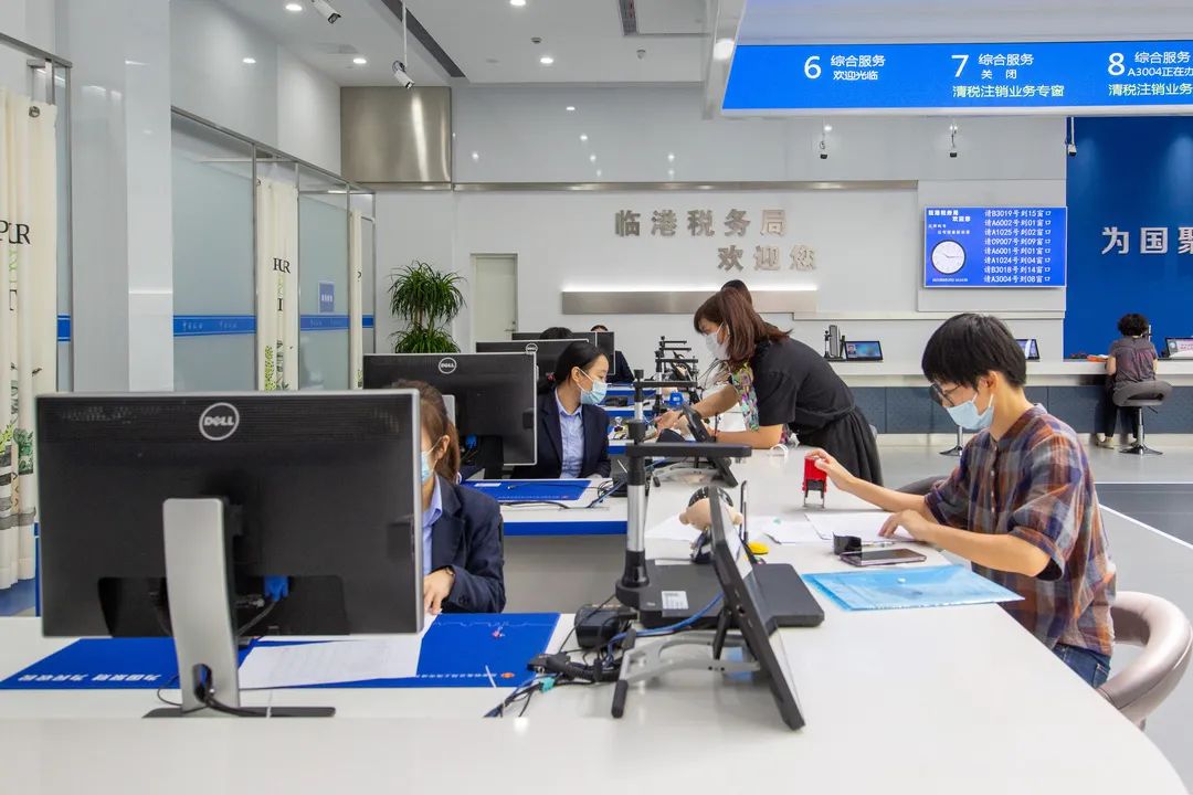 临港税务局全新办税大厅投用税务服务更高效