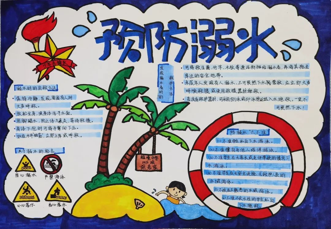 长沙市中小学生防溺水手抄报作品展示开始啦!(第三期)