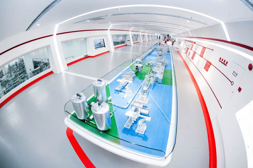 无限极透明生产车间参观走廊