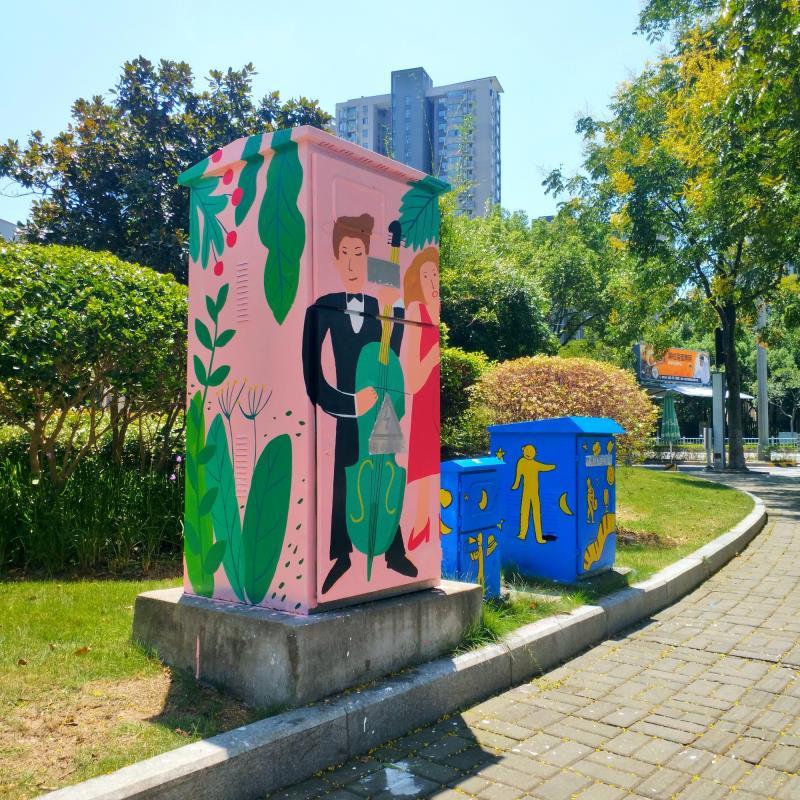 这里风景独美宁波江北配电箱穿上彩绘衣