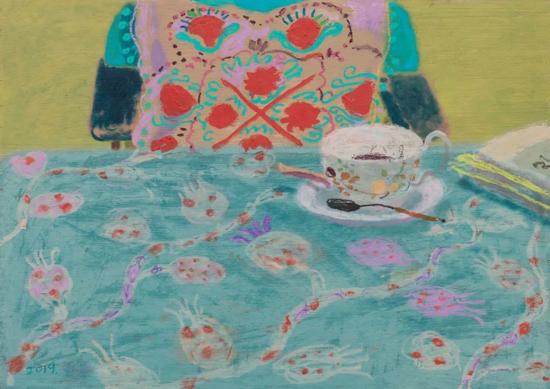2019年 王玉平摩托骑士 72x116cm 纸本丙烯,油画棒 2019年 王玉平"上