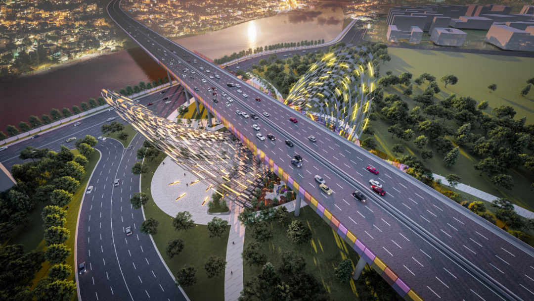 威远岛高速公路门户景观设计效果图