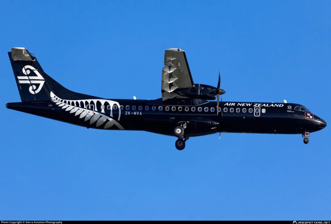 新西兰航空atr72-600的全黑涂装 源:planespotter.net