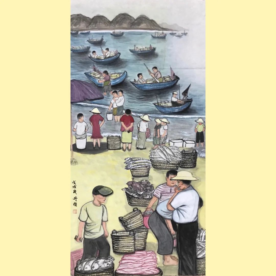 作品题目:收获满满 画种:国画 作者:李丹桢