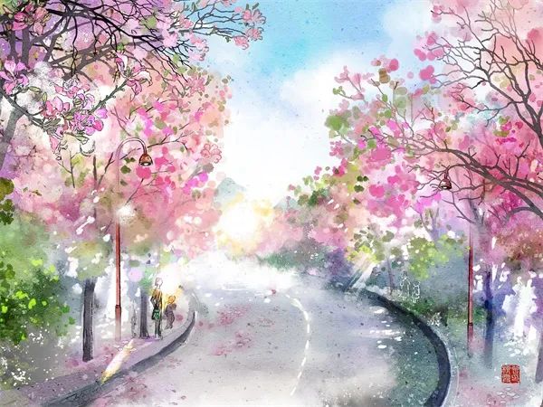 "柳州14景"作品柳州紫荆花