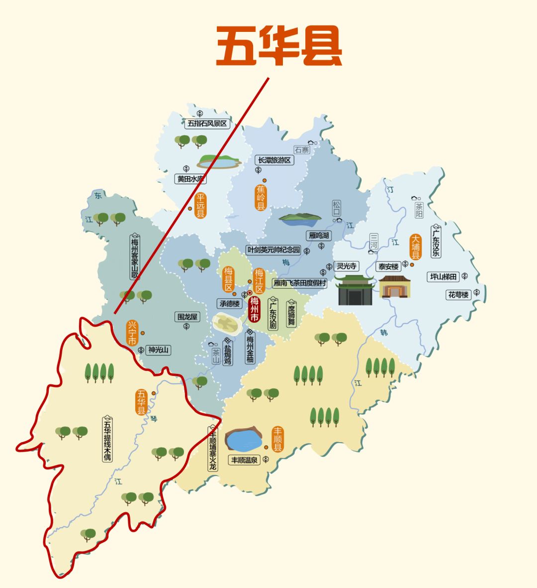 五华县各镇地图全图图片