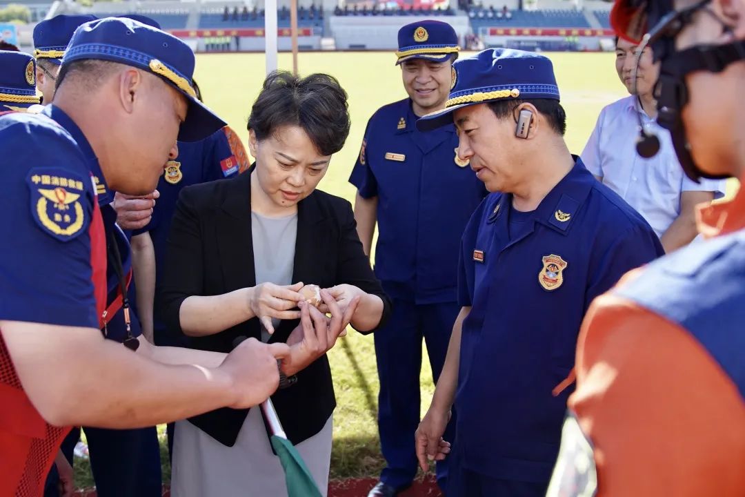 上海市消防救援总队王新建政委,李伟民总队长,陈永胜副总队长,孔嘉文