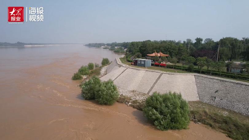 济南槐荫吴家堡的黄河杨庄险工1985年以来最严重的秋汛槐荫黄河河务局