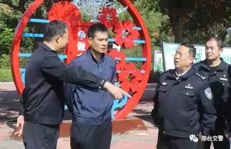 市交警支队领导到南和区,任泽区实地踏查文明城市创建工作