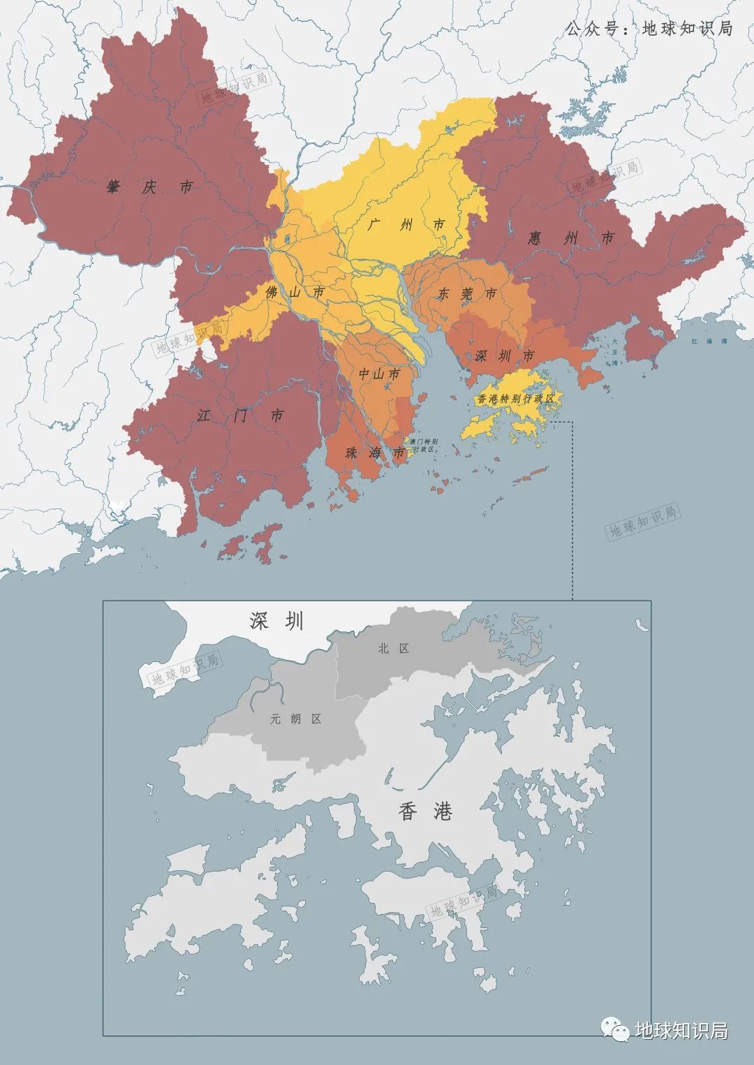 香港18个区划分图图片