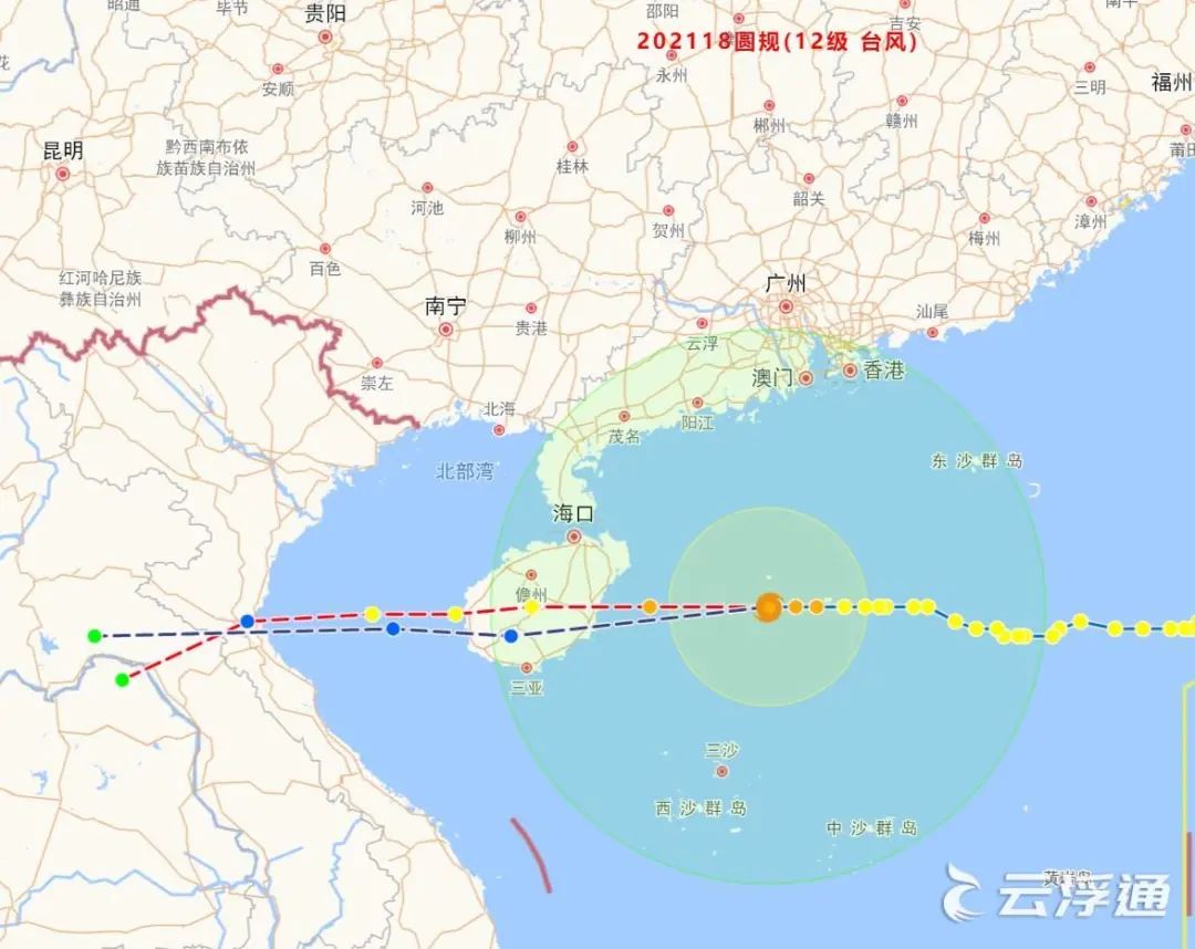 台风圆规实时路径来了云浮天气