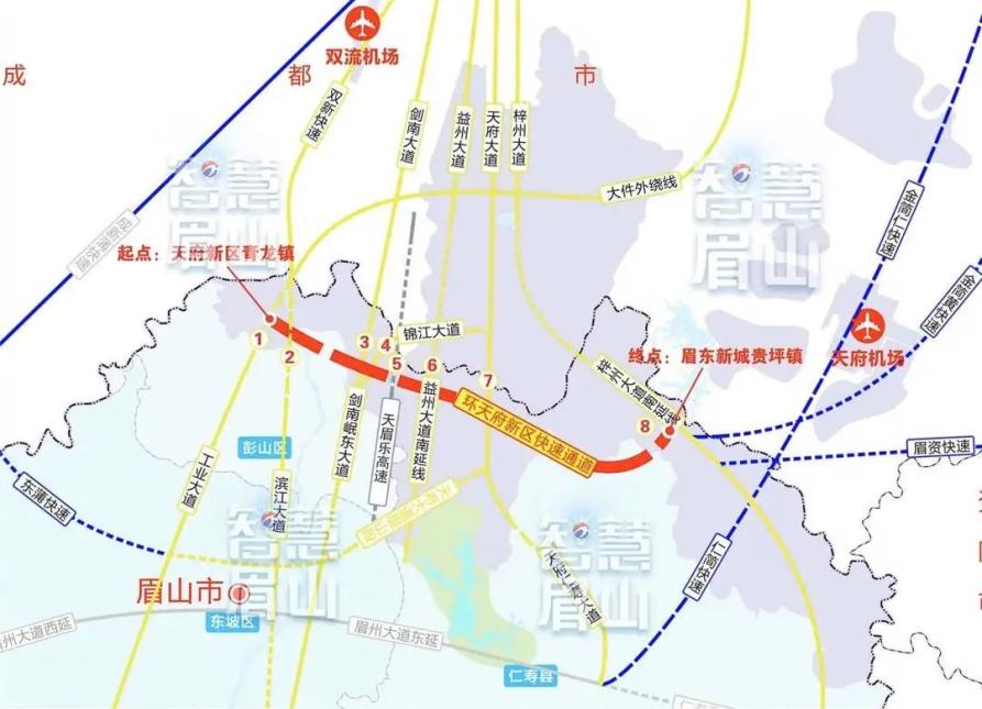 成都以南這條48.65km大道試運行,串聯8條路網