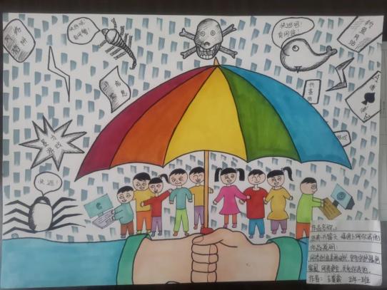 清朗燕赵净网2021山海关区画饭圈乱象绘网络安全儿童画作品展示一