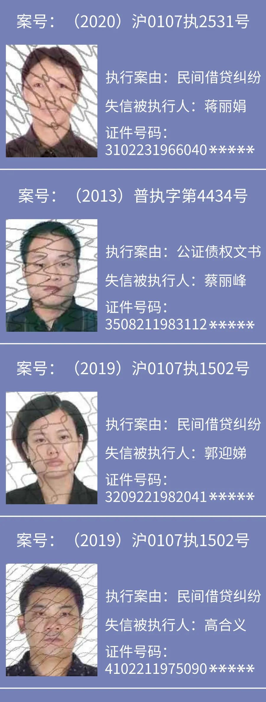 失信曝光上海普陀法院公布失信被执行人名单