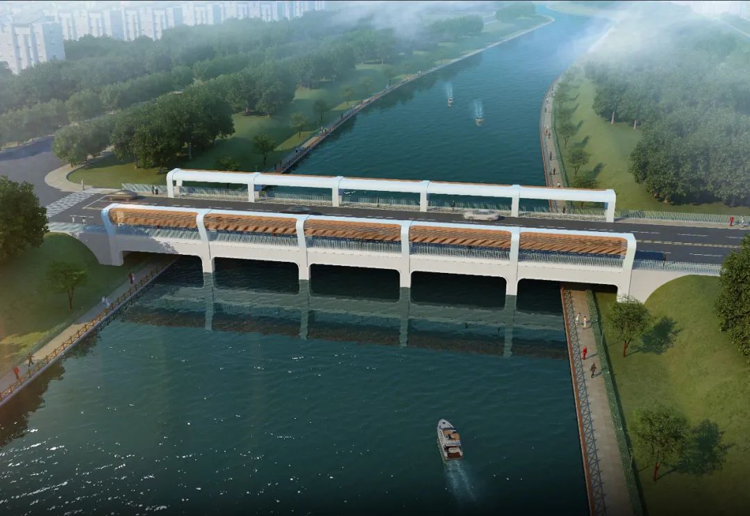 建华桥 方案一: 现代廊桥,景观廊架