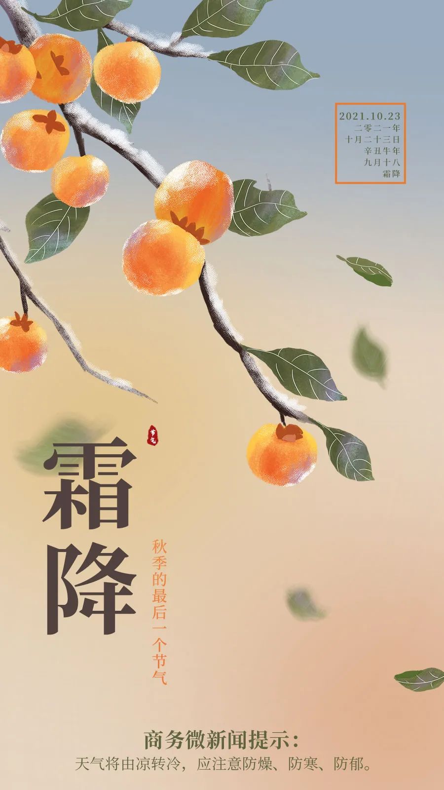 二十四节气今日霜降