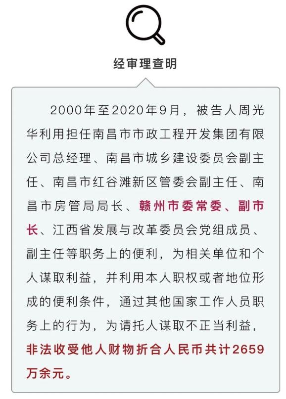 受贿2659万余元!周光华被判处有期徒刑十一年六个月