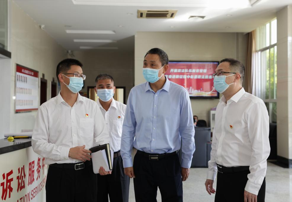 邹运章同志一行调研走访水口法庭,诉讼服务中心,执行指挥中心