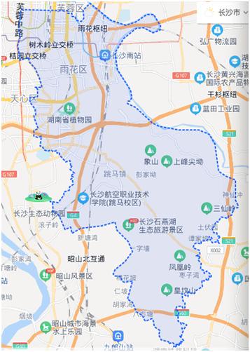 雨花区地图范围图片