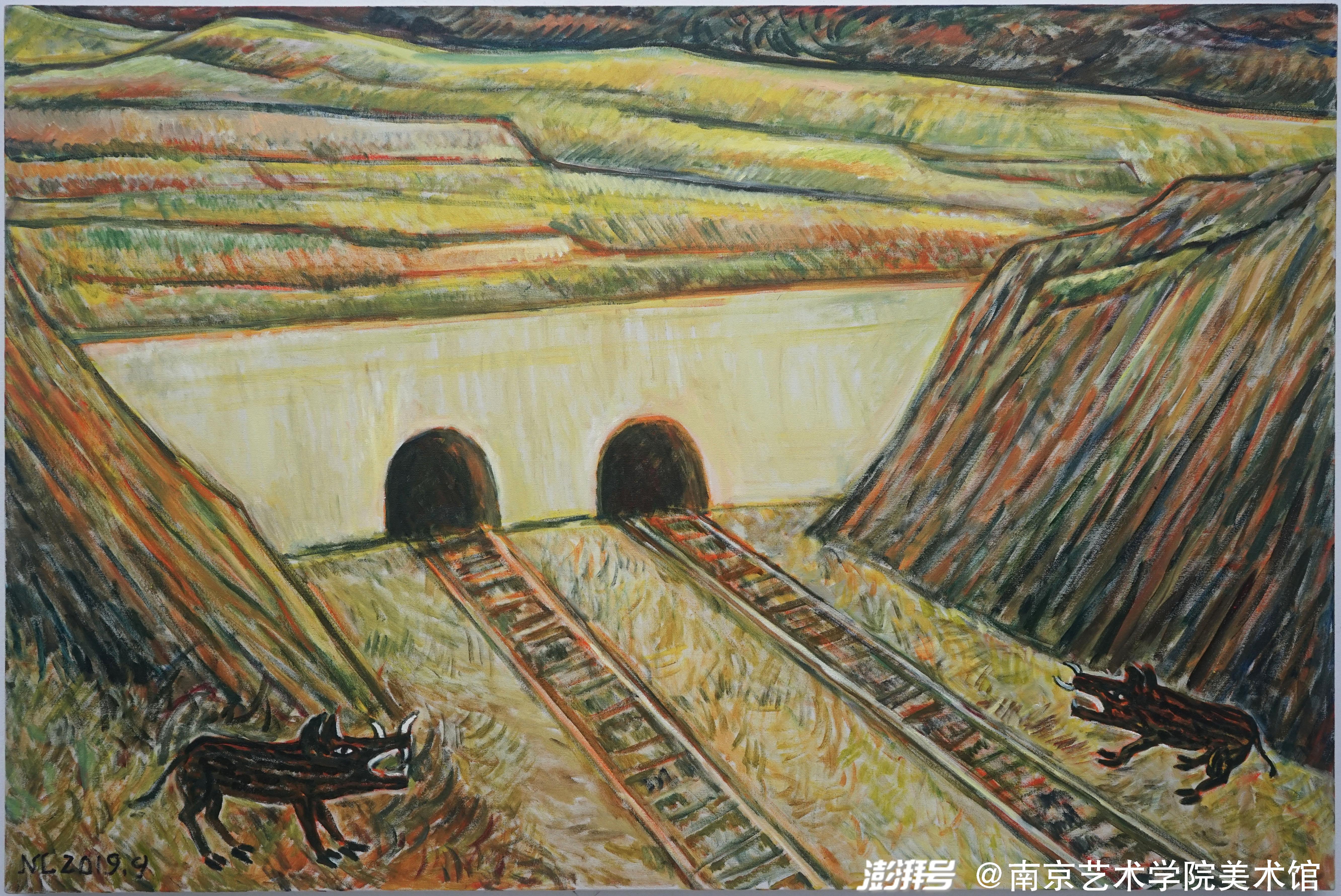 聂力《双孔隧道 》120×180cm 布面油画