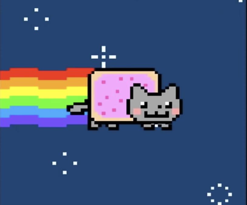 这只酷似草莓夹心饼干的彩虹猫 nyan cat,你一定收藏过