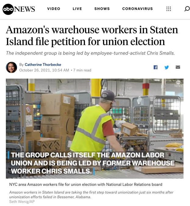 亚马逊工人再度尝试组建工会 这不仅是一次草根运动 湃客 澎湃新闻 The Paper