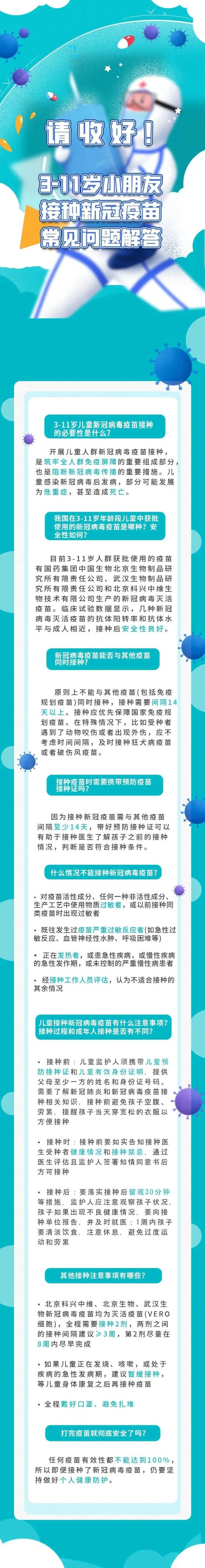 疫苗接種311週歲人群新冠病毒疫苗接種常見問答來啦