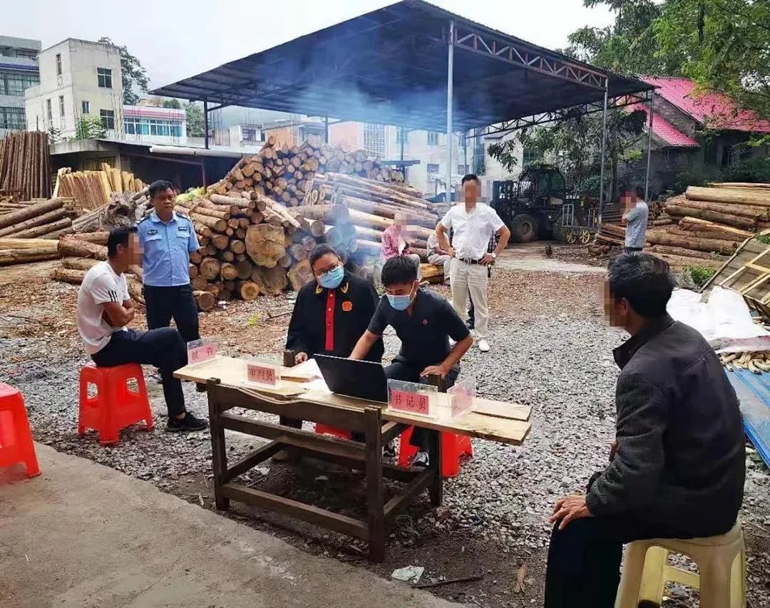 近日,桐梓縣法院楚米人民法庭到九壩鎮水河村開展夜間巡迴審判,就