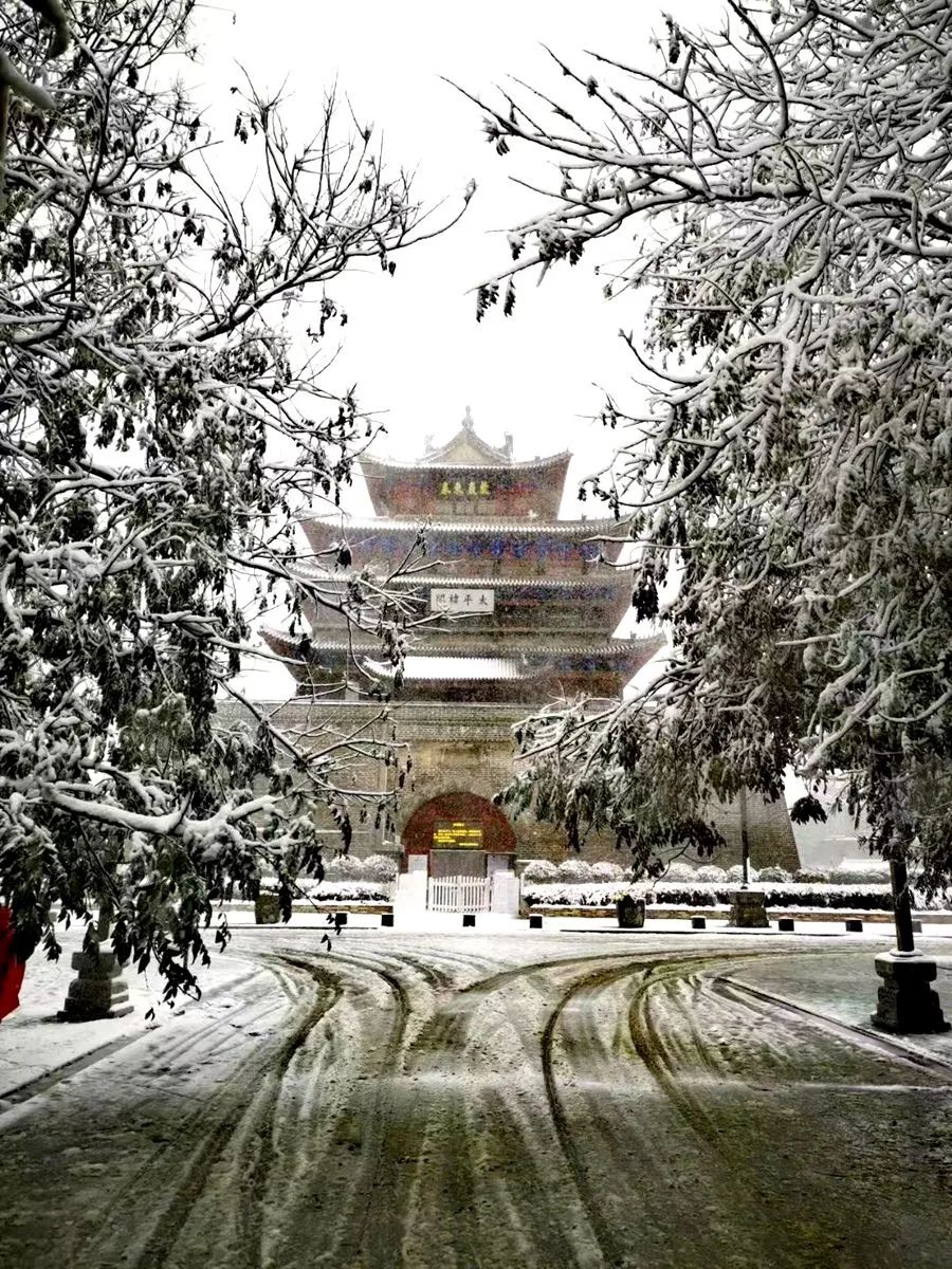 聊城古城雪景图片