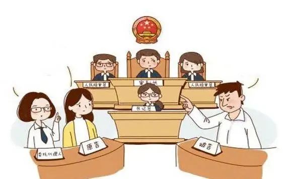 法院开庭漫画图片