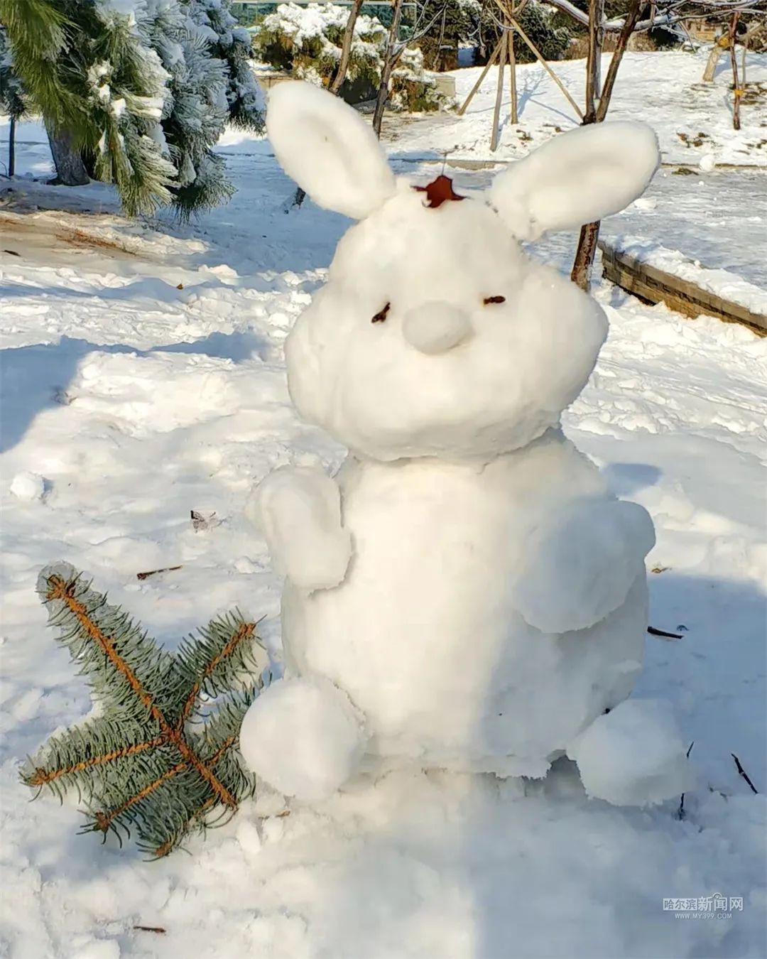 秀雪景堆雪人还有一些奇奇怪怪的小可爱冰城人冬天的快乐源泉