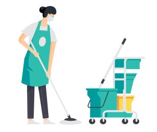 6.每日保洁工作结束后,及时对抹布,喷壶等清洁工具进行清洗消毒处理.