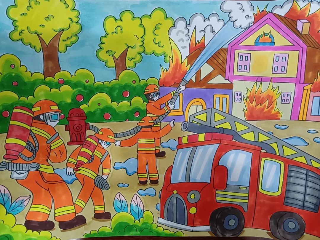119儿童消防整套画图片