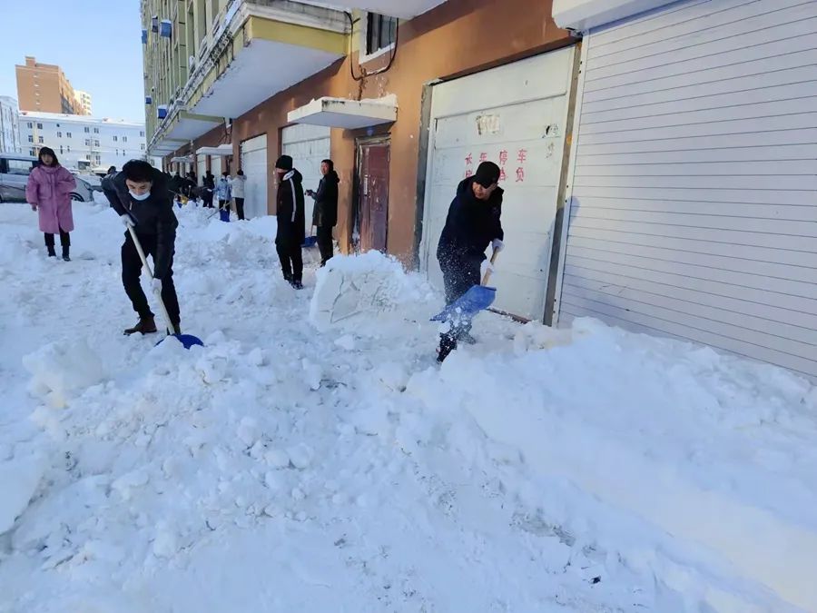 我为群众办实事丨严冬瑞雪至扫雪畅通行抚远法院开展清雪便民行动