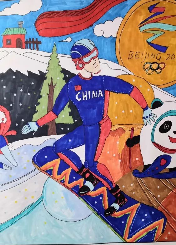 2022北京冬奥会水粉画图片