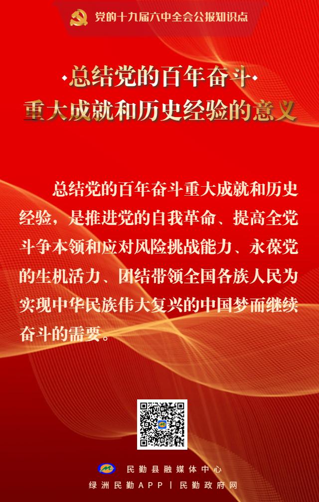 微海报党的十九届六中全会公报知识点总结党的百年奋斗重大成就和历史