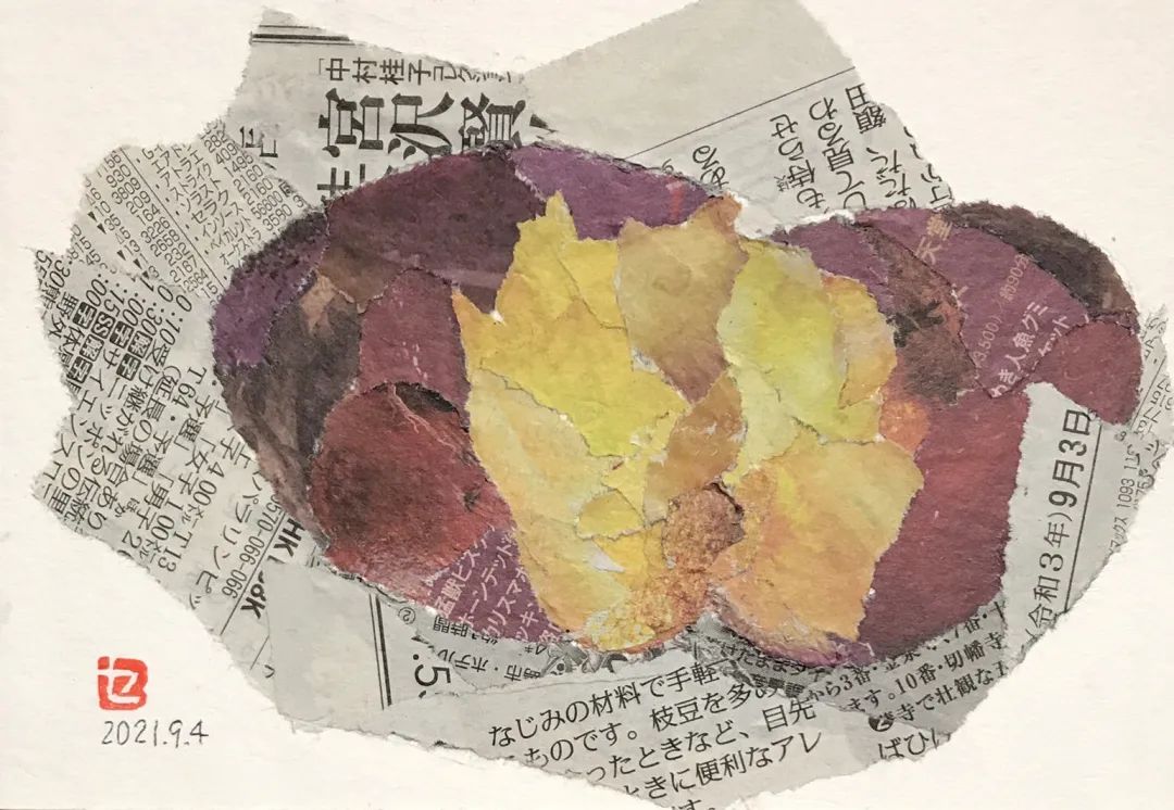 90岁生日前夕,日本的木村奶奶(木村セツ)接触到了报纸拼贴画,亲自尝试