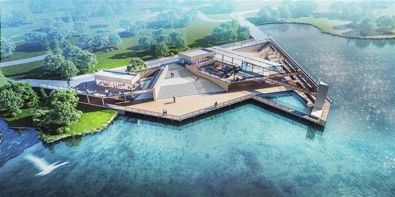 太原龙城公园建设首次配套跨街人行天桥