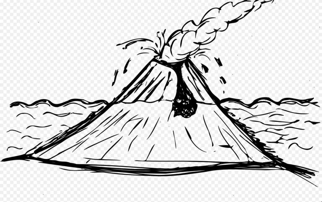 火山爆发怎么画简笔画图片