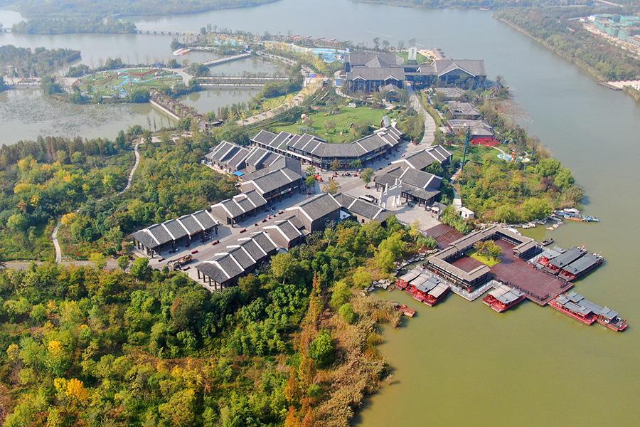 徐州煤矿塌陷区生态修复建成后的潘安湖国家湿地公园图