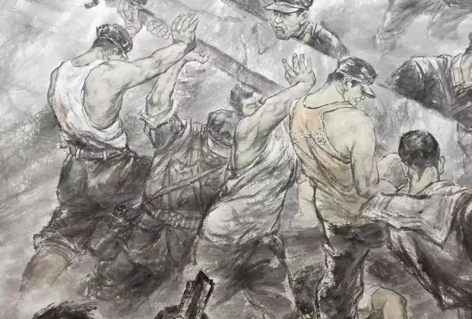 乐亭籍军旅画家王利军巨幅人物画创作《唐山抗震救灾》被《美术》