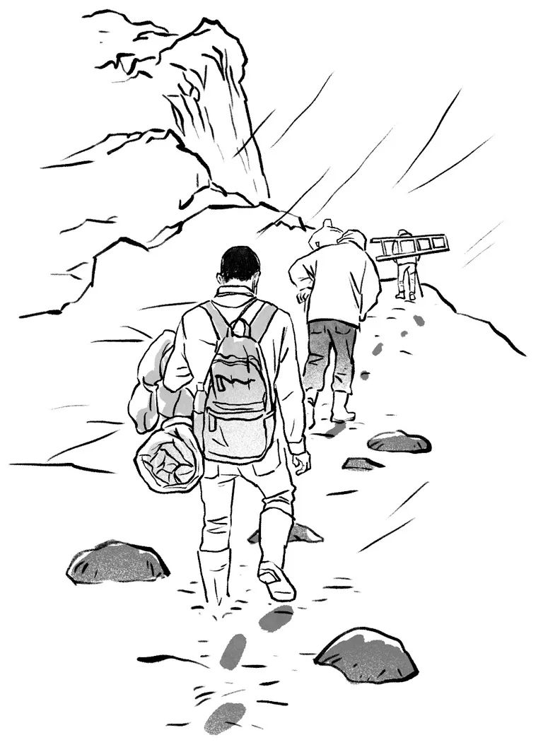 也没多少东西可卸,因为从山脚到山顶,再从山顶巡线,最后再下到出发点