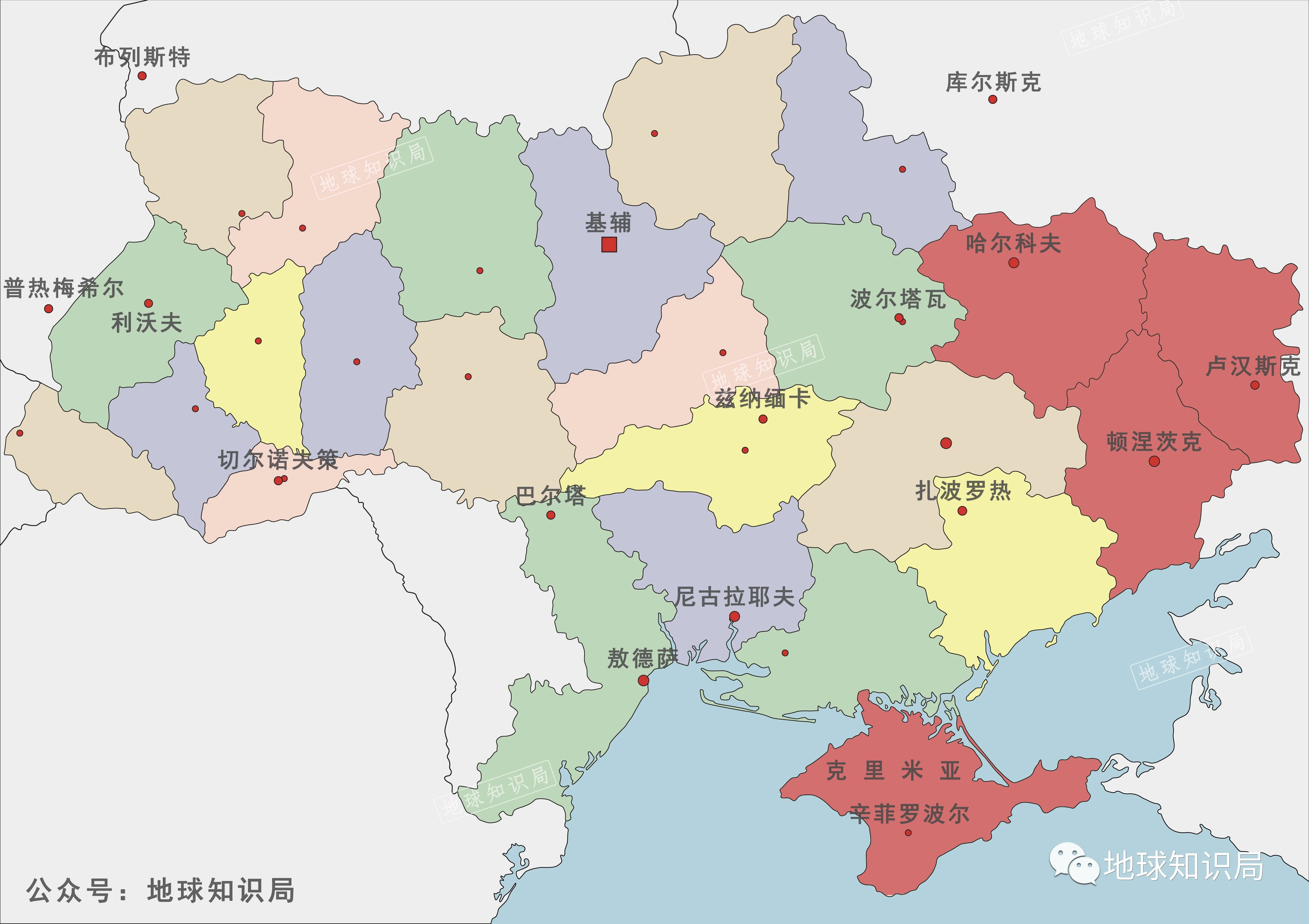 乌克兰的位置地图图片
