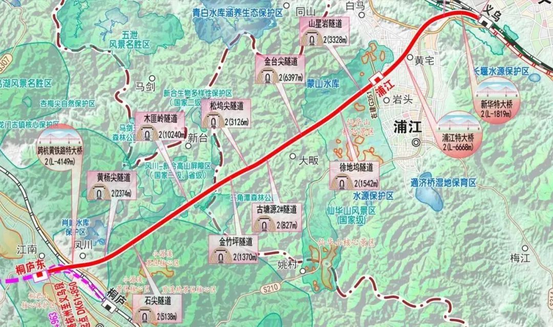 346公里设计速度350公里/小时正线总长度120公里杭温铁路二期工程小布