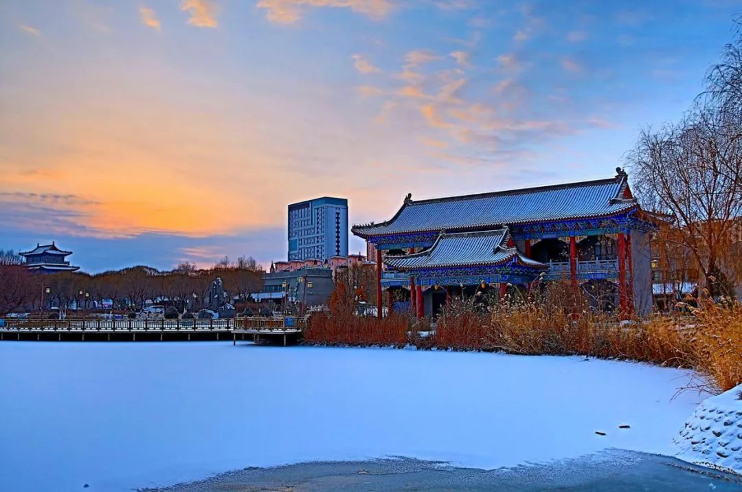 魅力甘州张掖甘州雪浴古城别样美