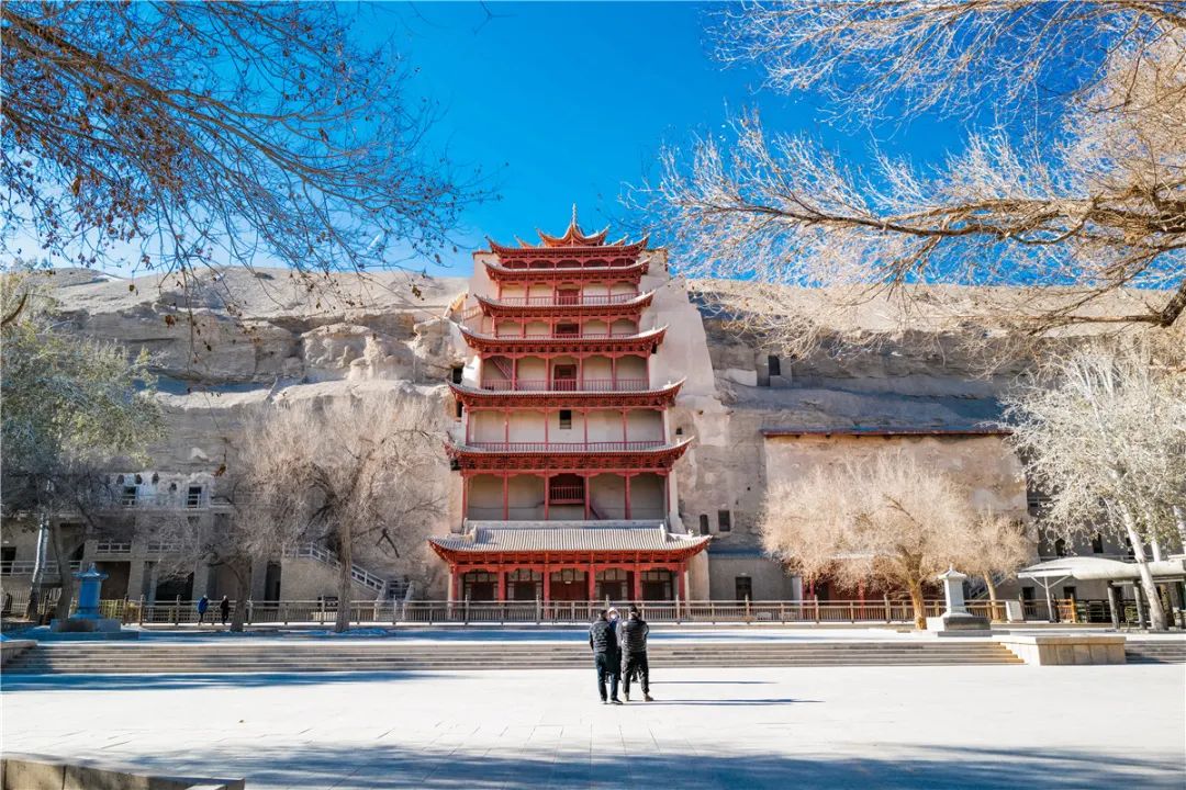 美景敦煌冬日静美莫高窟