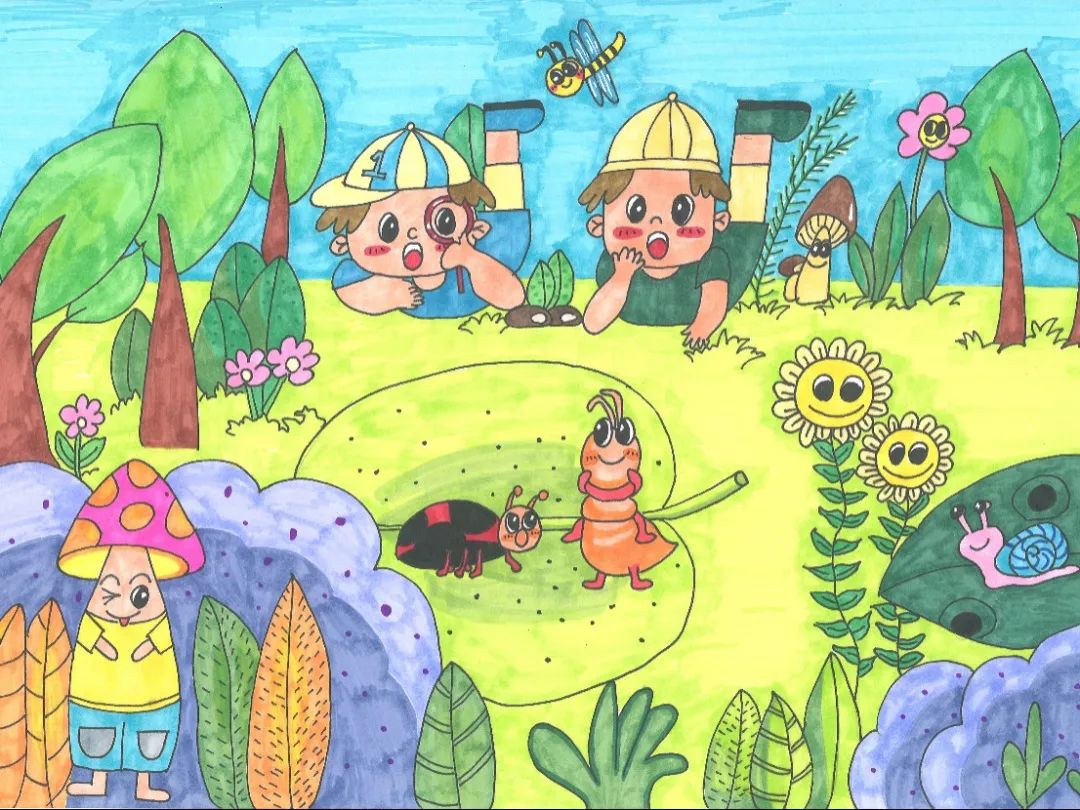 植物园儿童画简单图片