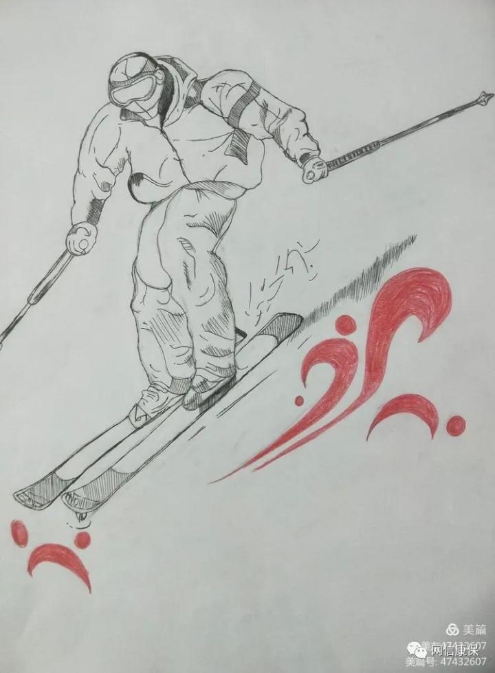 2022北京冬奥会素描画图片