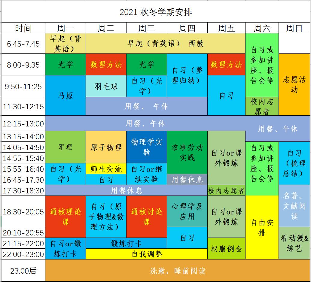 刷屏這些學霸作息表曝光細節滿分