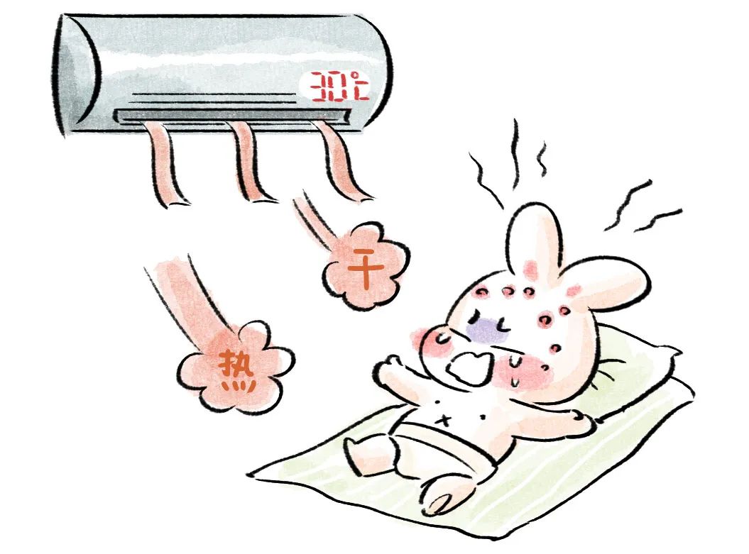 在烤红薯的炉子里孩子24小时在空调房里又热又干而热空调吹出来的风呢